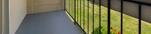 Balcony in a 1-bedroom, 1-bath senior apartment at Northwood Apartments in Franklin.