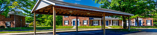 Carport at Ashton Brook Apartments, offering covered parking spaces for resident vehicles.