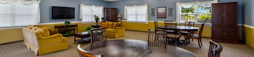 Clubhouse at Northwood Apartments in Franklin, offering a community space with comfortable seating for residents.