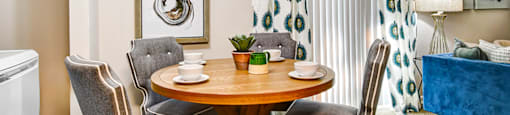 Dining room in a 1-bed, 1-bath apartment at Ashton Brook, offering a bright and open space.