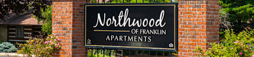 Monument sign at Northwood Apartments in Franklin.
