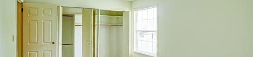 Townhome Master Bedroom with Window and Closets at Williamsburg on the Lake Valparaiso
