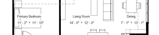 Two Bedroom floor plan at Owasso Gardens, Roseville, MN, 55113