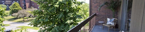Huge balcony with scenic view, spacious balcony, oversized balcony with beautiful view at Embassy Park Apartments in Omaha, Nebraska