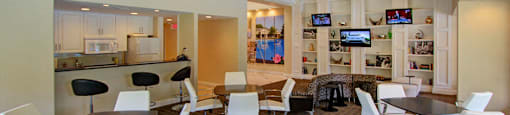 Huge resident lounge, resident cyber lounge, resident cyber café, free wi-fi, resident clubhouse space at Embassy Park Apartments in Omaha, Nebraska