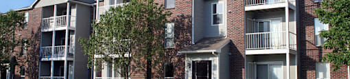 Apartments with beautiful landscaping, park-like setting, lots of trees, and scenic views at The Vanderbilt Apartments in Omaha, Nebraska