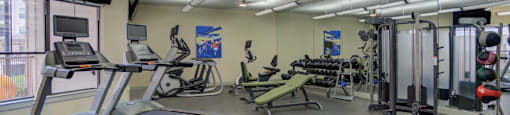Luxury apartments with two large fitness centers and spin room at The Voss Apartments in Houston.