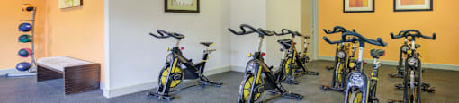Luxury apartments with spin room two large fitness centers and at The Voss Apartments in Houston.