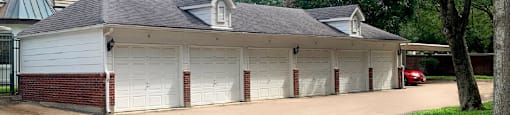 Detached garages at Tuscany Apartments in Houston.