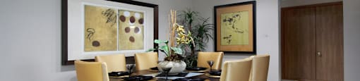 Apartment with spacious dining room, huge dining room, gray wall color, spacious apartment in Omaha, Nebraska at The Vanderbilt Apartments