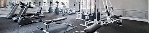 Luxury apartments with spacious fitness center at Saddlebrook apartments conveniently located in Urbandale Iowa