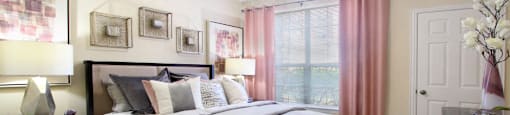 Luxury apartments with spacious bedrooms with attached bathrooms and walk-in closets at TurtleCreek apartments in West Des Moines, Iowa
