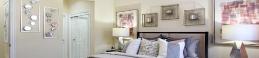 Luxury apartments with spacious bedrooms with attached bathrooms and walk-in closets at TurtleCreek apartments in West Des Moines, Iowa