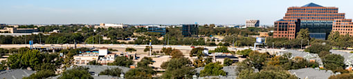 Aerial view of Kensington Square Apartments near the Sallie Mae building in Dallas Texas