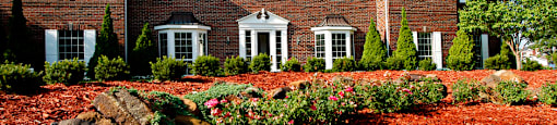 Apartments in northwest Omaha with beautiful landscaping, park-like setting, lots of trees, and scenic views at The Vanderbilt Apartments in Omaha, Nebraska