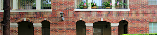 Gated apartment community near the Galleria with landscaped courtyards, beautiful landscaping, and beautiful courtyards with fountains.