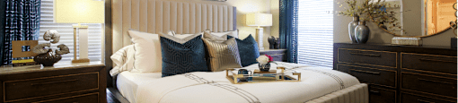 Luxury apartments with spacious bedrooms with attached bathrooms and walk-in closets in north Dallas at Kensington Square Apartments.