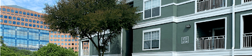 Luxury apartments in north Dallas near the Mary Kay Museum with attached garages and golf course views.