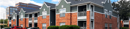 Luxury apartments in north Dallas near the Mary Kay Museum with attached garages and golf course views.