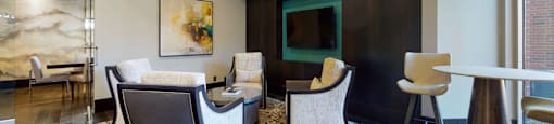 Luxury apartments with resident lounge, coffee bar, free wi-fi, internet café, conference room and catering room at Luxembourg Apartments in Bloomington Minnesota