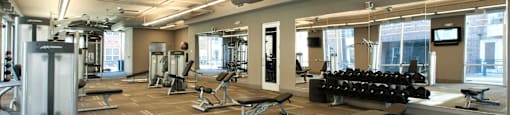 Luxury apartments in Bloomington Minnesota with multi-level fitness center at Luxembourg Apartments