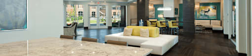 Luxury apartments with resident lounge, coffee bar, free wi-fi, internet café, conference room and catering room at Luxembourg Apartments in Bloomington Minnesota