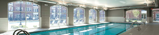 Luxury apartments with indoor exercise pool and multi-level fitness center at Luxembourg Apartments in Bloomington Minnesota