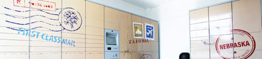 Resident package lockers at The Biltmore Apartments in Omaha, Nebraska