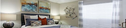 Spacious bedroom that can fit a king size bed with walk-in closet and attached bathroom at Preston Village Apartments in north Dallas