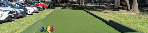 Luxury gated apartment community near the energy corridor with bocce ball court.