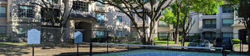 Gated apartment community near the energy corridor with pickleball court.