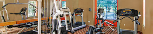 Luxury apartments with 24-hour fitness center in a gated community near the energy corridor in Houston.