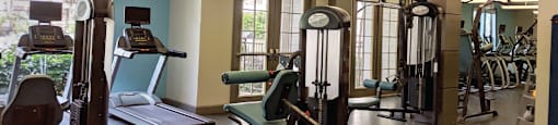 Luxury apartments with two large fitness centers and spin room at The Voss Apartments in Houston.