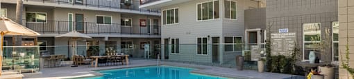 the swimming pool at our apartments