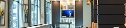 a view of the living room from the kitchen and dining area of a house at The Yards at Malvern, Malvern, PA