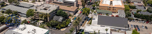 a view of the city from above