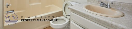 A bathroom with a sink, toilet and shower.