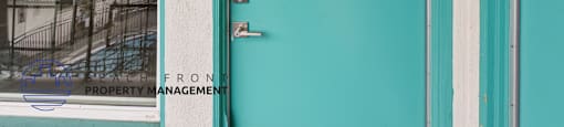 A blue door with the number 20 on it.