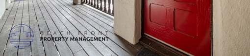 A red door with the number 4218.052 on it.