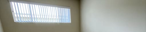 an empty room with carpet and a window