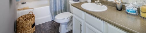 Modern Bathroom  at Parmer Place Apartments in Austin