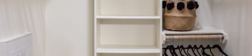 walk in closets with shelving units