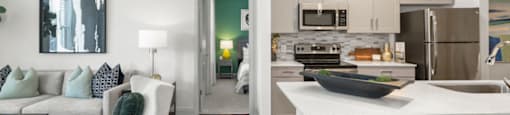 our apartments offer a living room with a sofa coffee table and fireplace