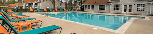 our apartments have a resort style pool with lounge chairs