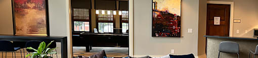 Luxury boutique, hotel–inspired lobby