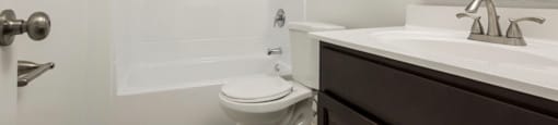 a bathroom with a sink and a toilet and a shower
