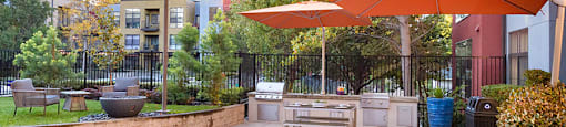 Table and seating near BBQ  at FREMONT MEWS, Sacramento, California