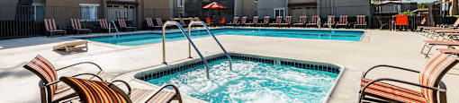 Hot tub and pool at CASA GRANDE APARTMENT HOMES, California, 90630