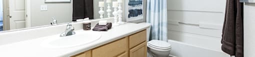 Bathroom vanity at THE PARKSIDE VILLAS APARTMENT HOMES, Las Vegas, NV
