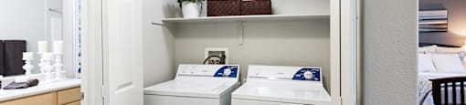 Washer and dryer area with shelf at THE PARKSIDE VILLAS APARTMENT HOMES, Las Vegas, 89123